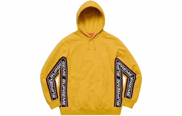 Supreme FW19 Week 3 Text Rib Hooded Sweatshirt Yellow