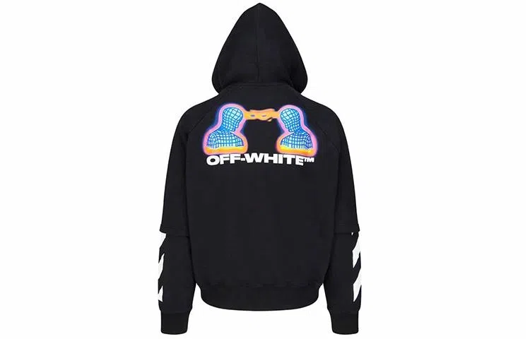 OFF-WHITE FW19 Printed Hoodie Black