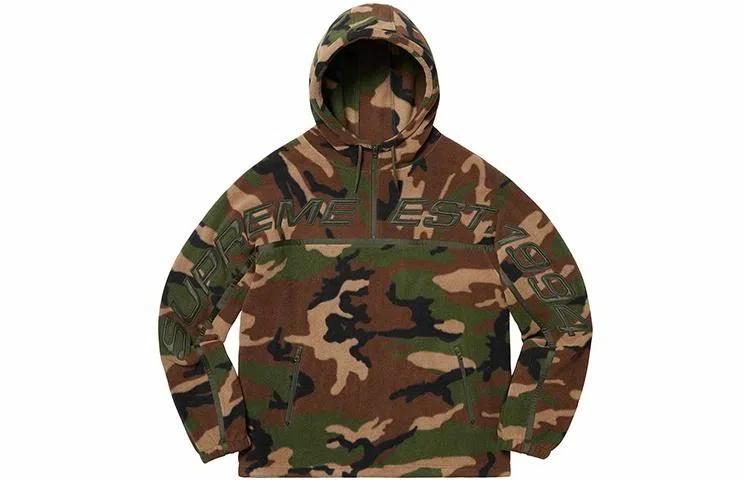 Supreme FW19 Week 15 Polartec Half Zip Hooded Sweatshirt