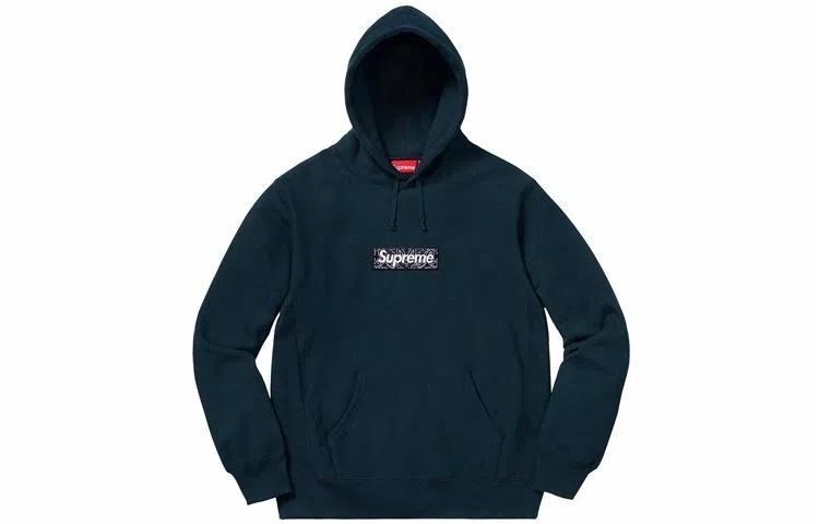Supreme Bandana Box Logo Hooded Sweatshirt Navy