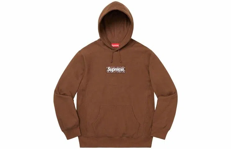 Supreme Bandana Box Logo Hooded Sweatshirt Brown
