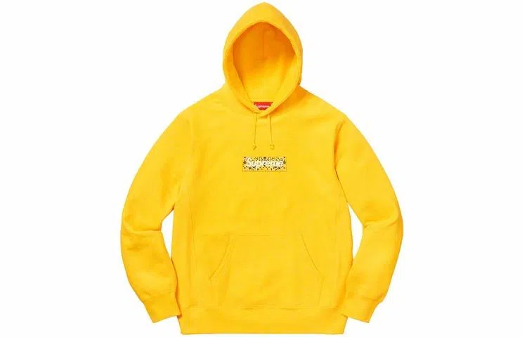Supreme Bandana Box Logo Hooded Sweatshirt Yellow