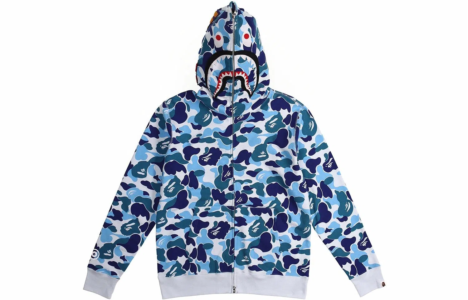 A BATHING APE BAPE Abc Camo Shark Hoodie Blue