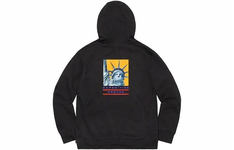 Supreme x THE NORTH FACE FW19 Week 10 Statue of Liberty Hooded Sweatshirt Black