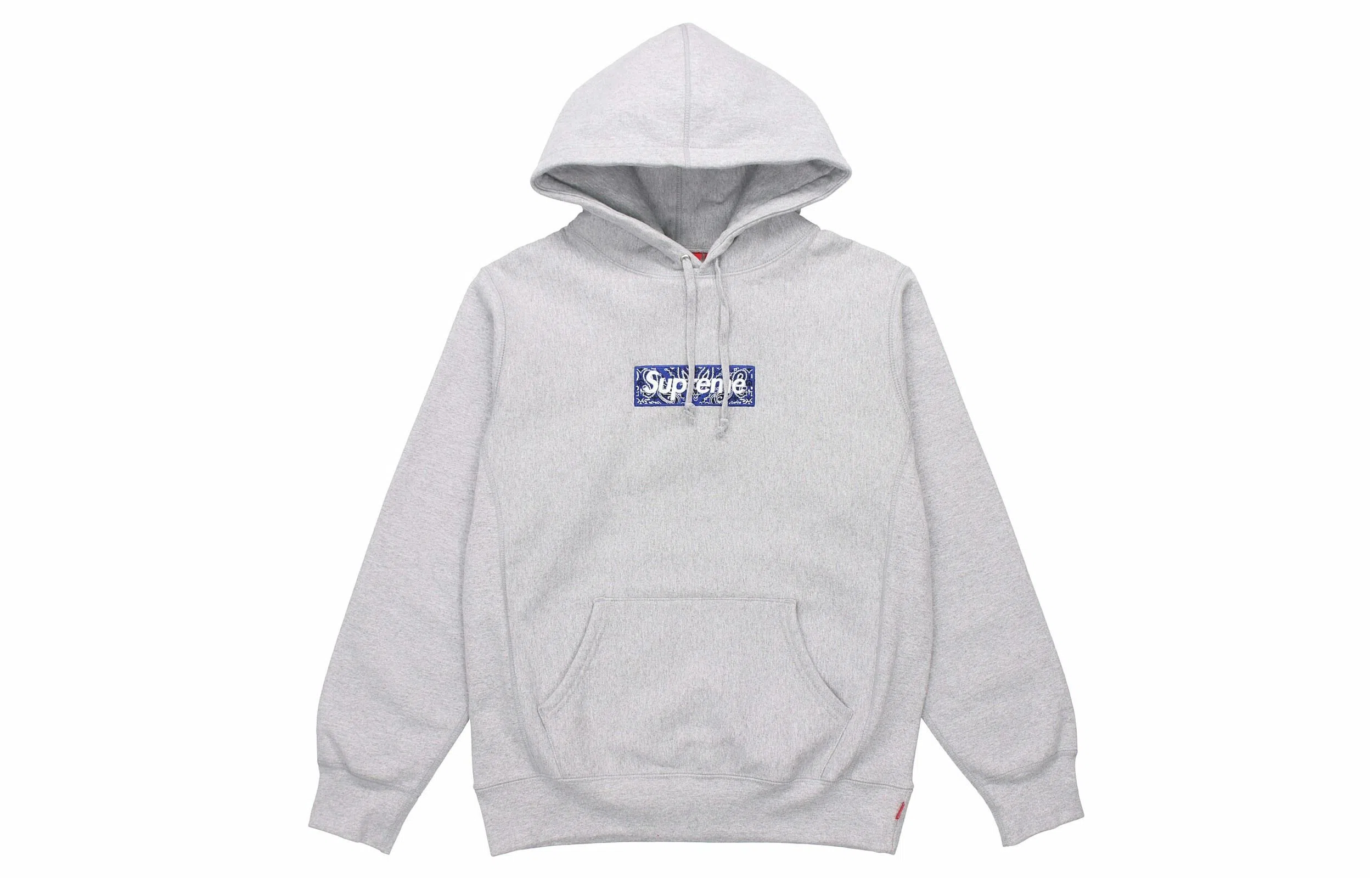 Supreme Bandana Box Logo Hooded Sweatshirt Grey