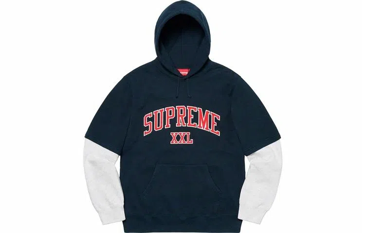 Supreme XXL Hooded Sweatshirt Navy