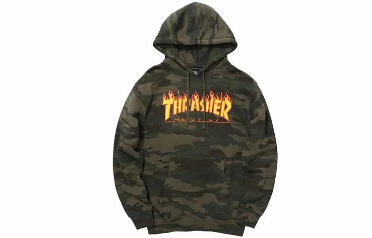 Thrasher Camo Flame Hoodie