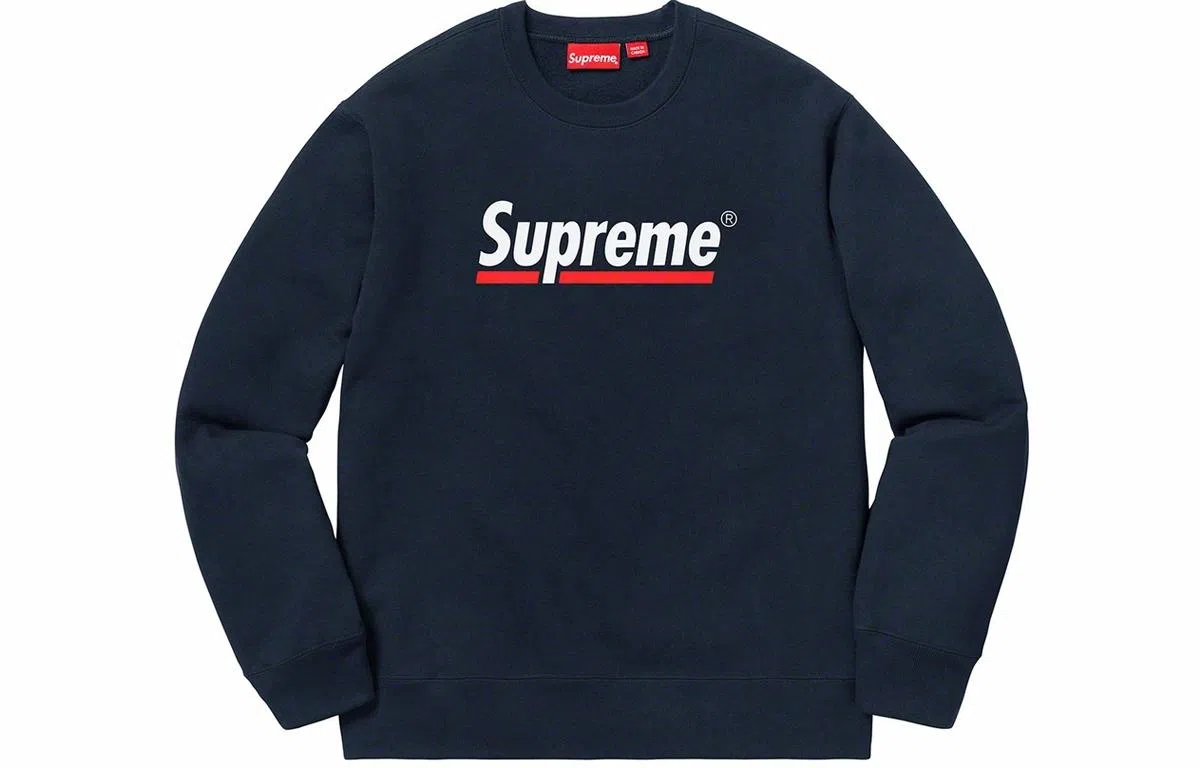 Supreme Underline Crewneck Navy