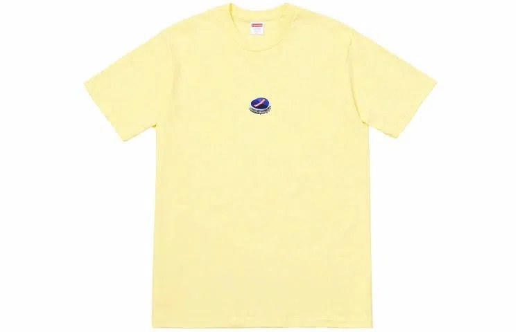 Supreme FW18 Bottle Cap Tee Pale Yellow