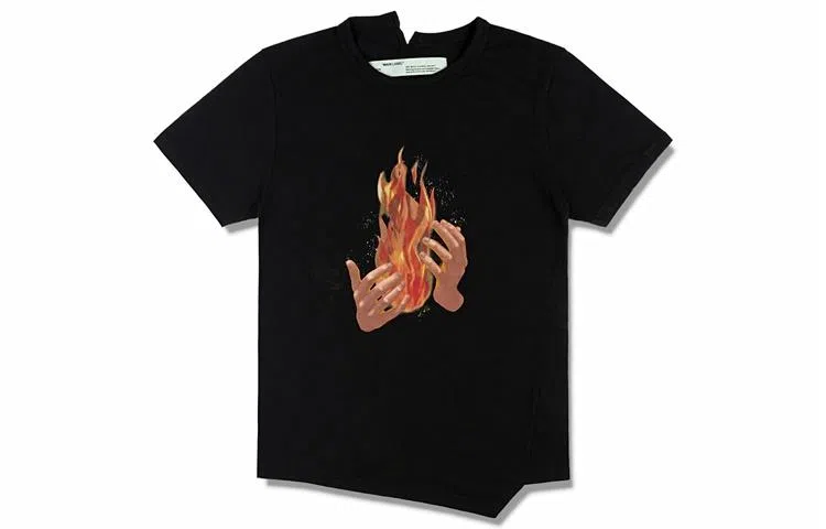 OFF-WHITE SS19 Flame Print T-Shirt Black