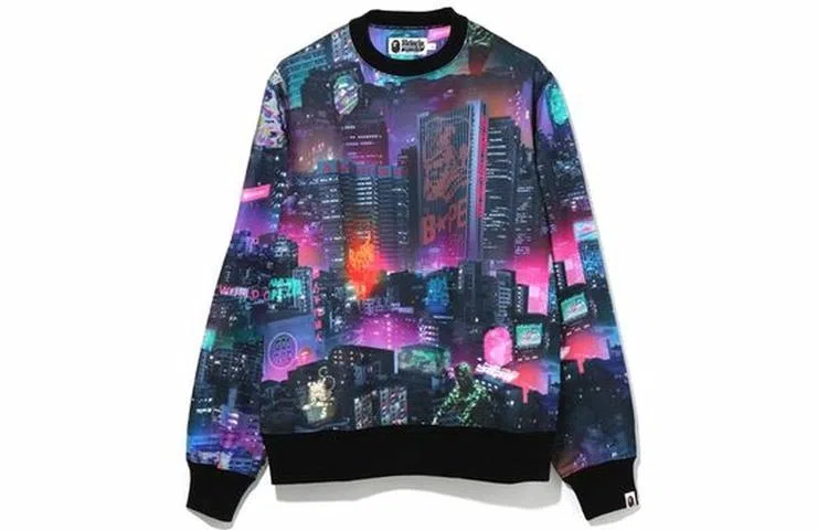 BAPE Neon Tokyo Crewneck