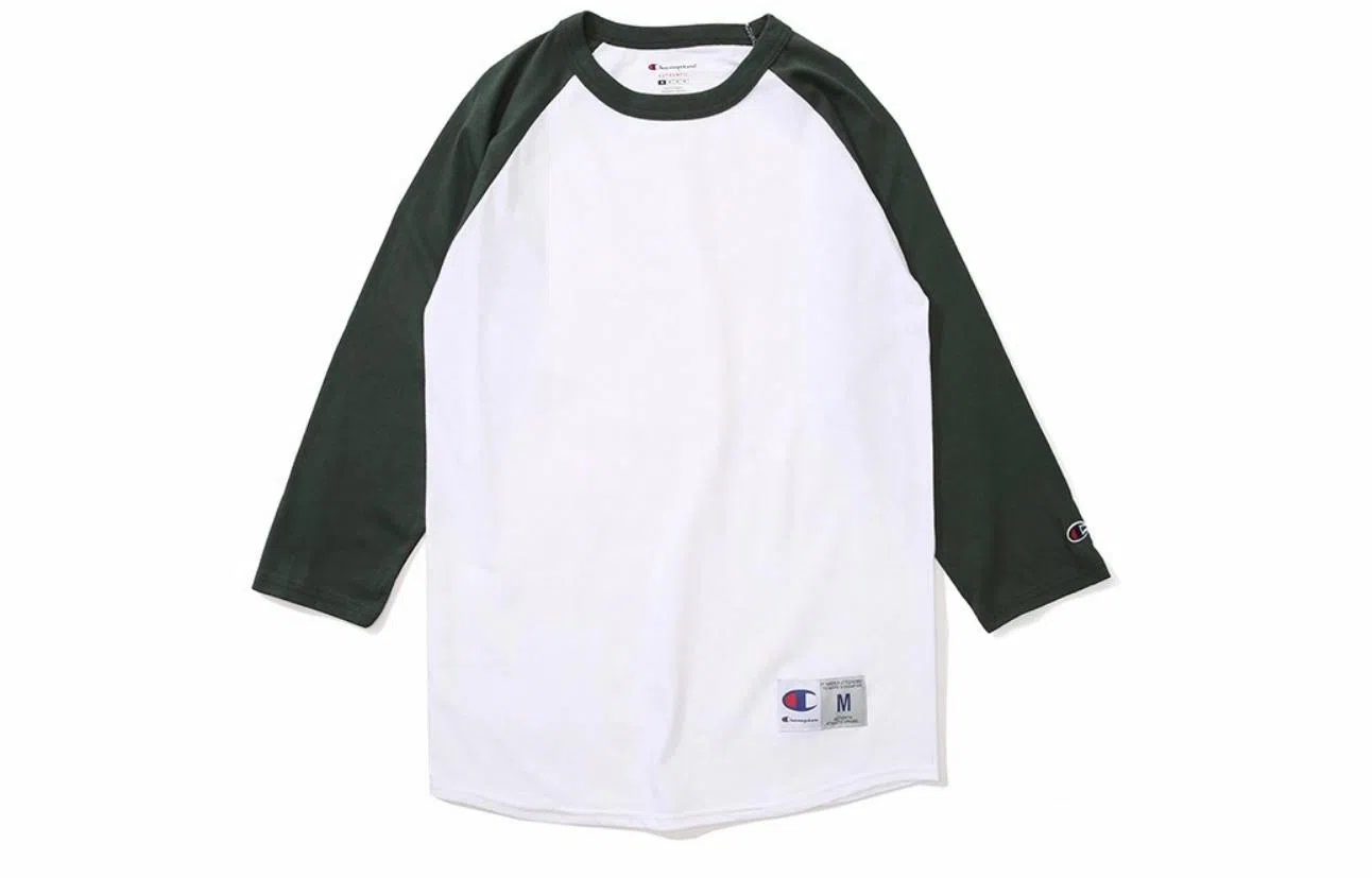 Champion Raglan 3/4 Sleeve Tee White
