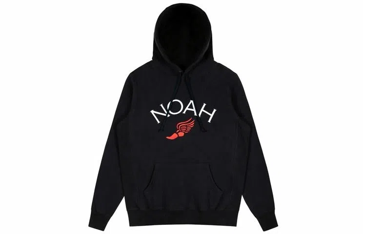 NOAH Winged Foot Embroidered Hoodie Logo