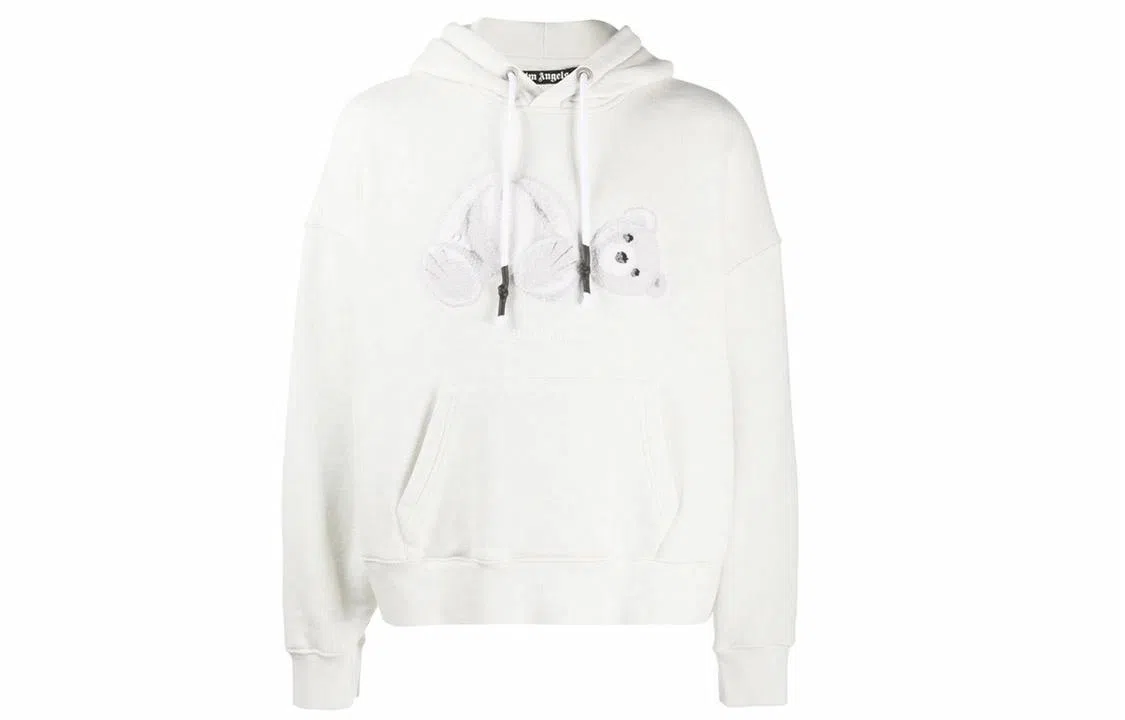 Palm Angels Teddy Bear Hoodie White