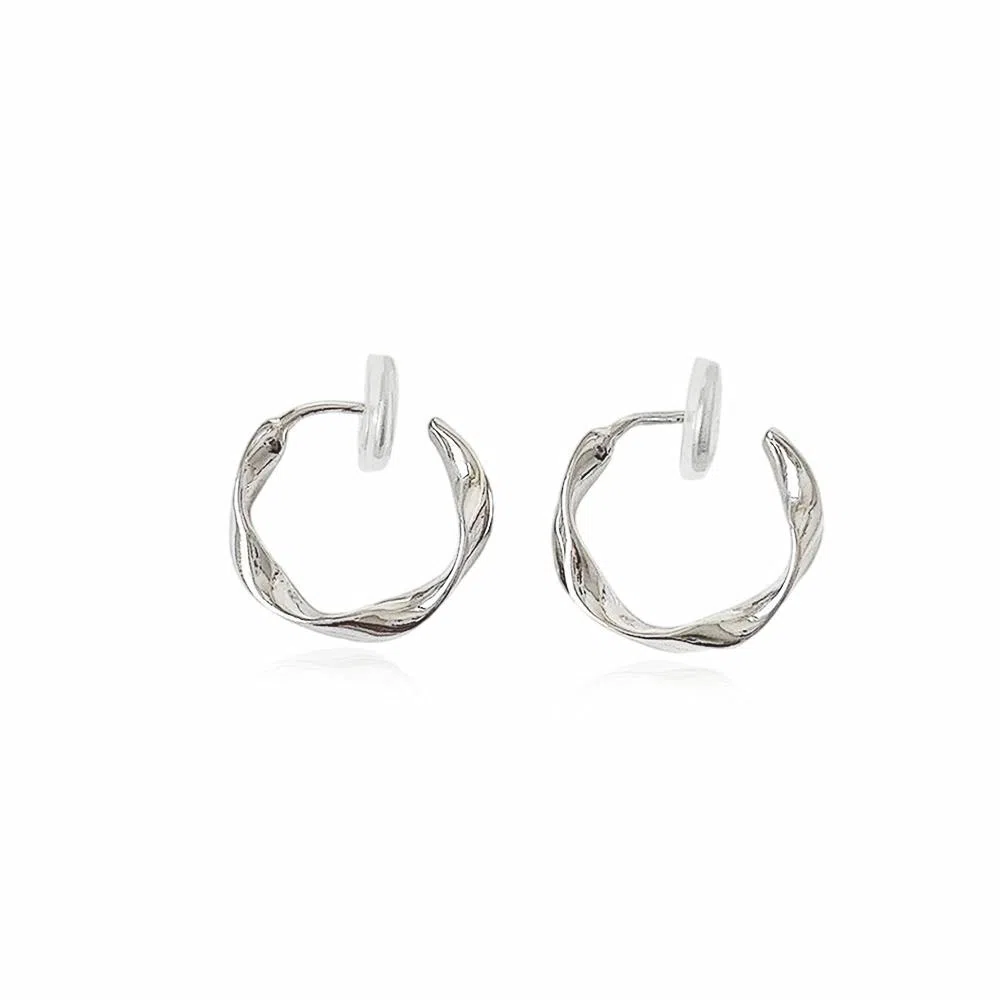 希遇 银辉缠绕 国潮轻奢小众设计 小众简约设计日常通勤百搭 气质高级 合金 耳夹 男女同款情侣款