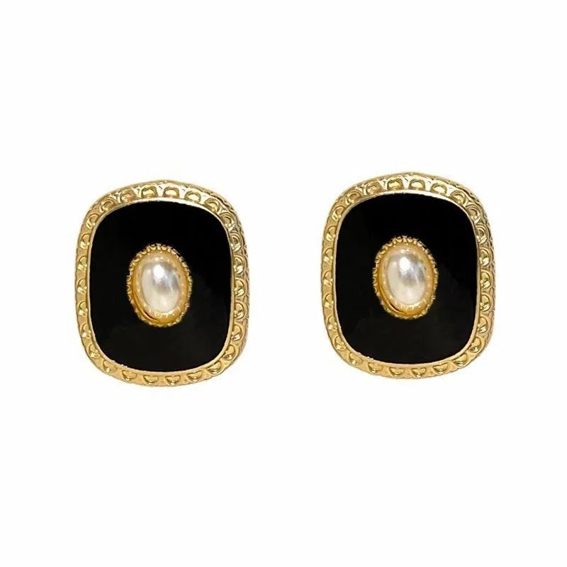 彤彤兔 法式复古方块 合金 耳环 女款