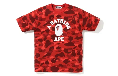 A BATHING APE Color Camo College Tee