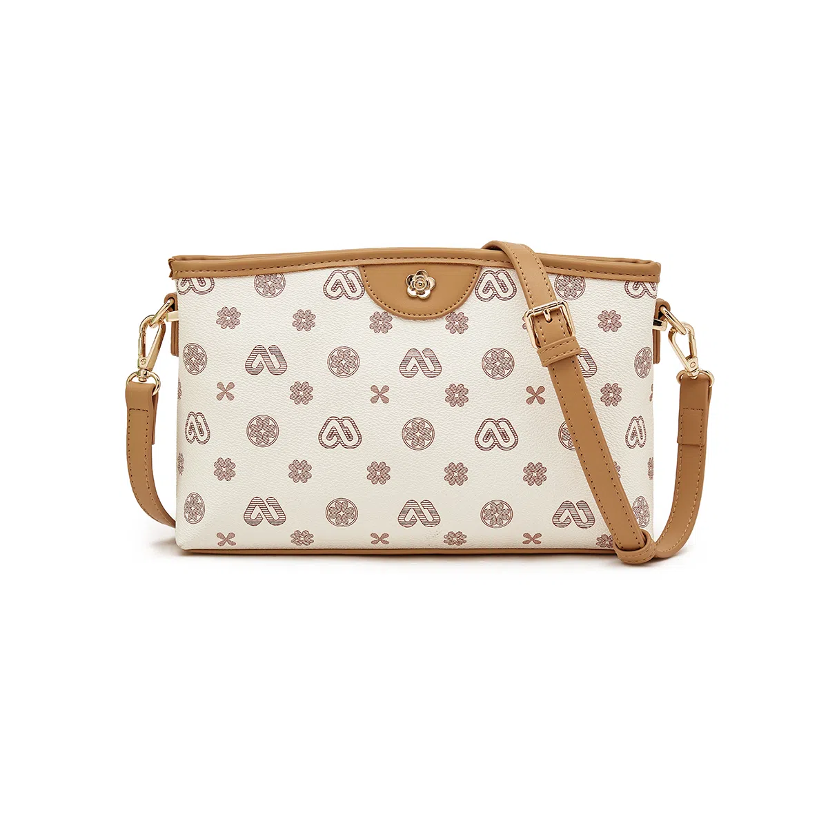 老人头 时尚通勤百搭小众休闲气质单肩小方包 合成革 斜挎包 常规 女款 咖色/白色