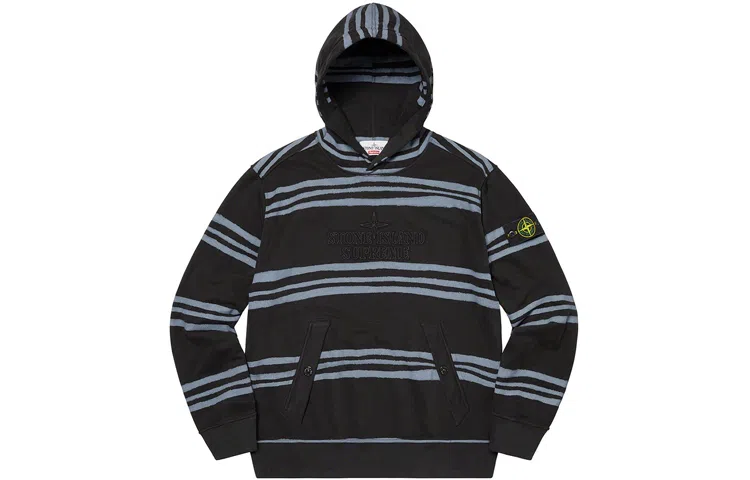 Supreme x Stone Island Warp Stripe Hooded Sweatshirt