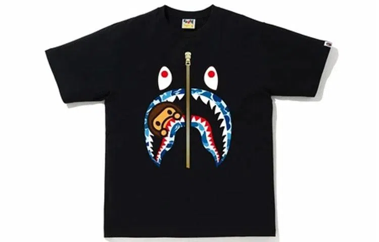 A BATHING APE Milo Shark Print Crewneck T-Shirt