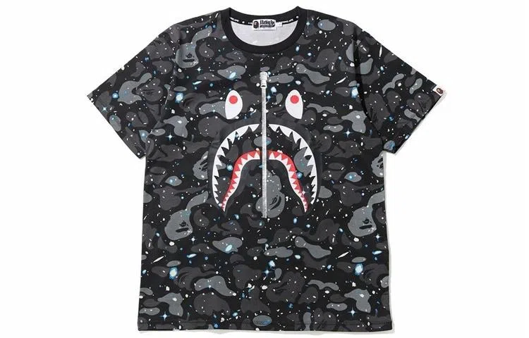 A BATHING APE Space Camo Shark Tee