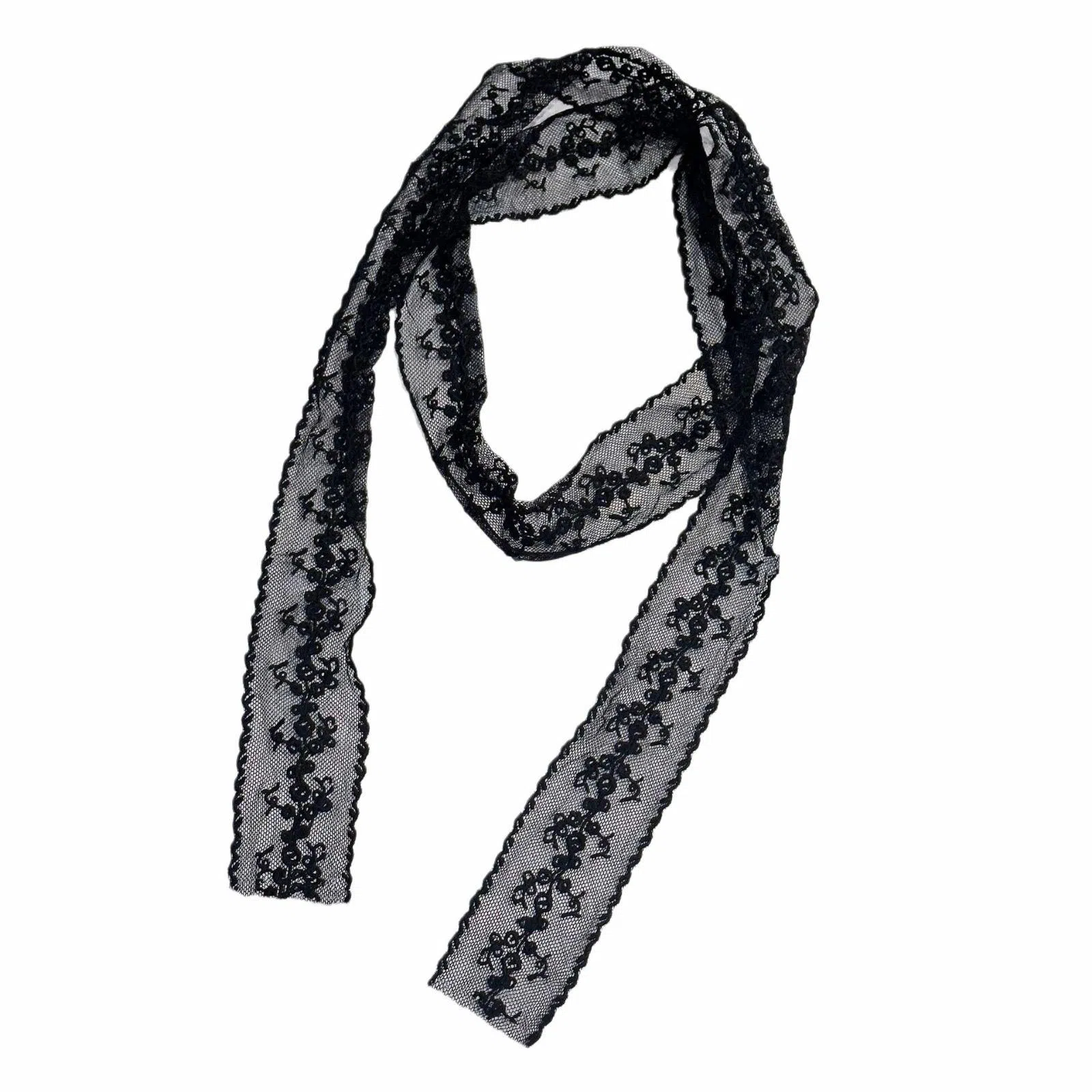 尚先生 时尚潮流 蕾丝 丝巾 女款 黑色