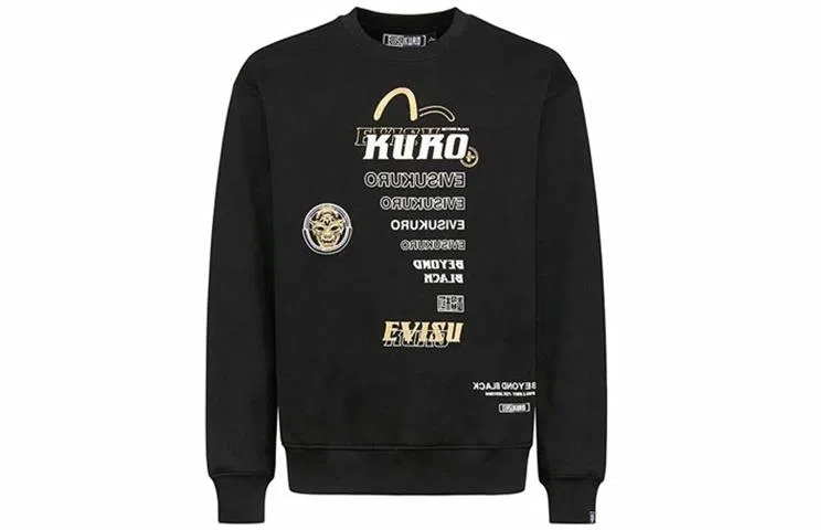 EVISU Multi-Pattern Logo Sweatshirt Black