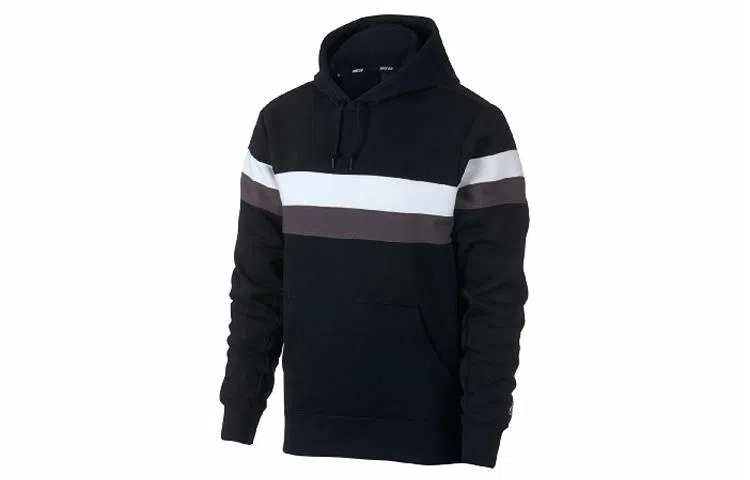Nike SB Icon Striped Hoodie Black