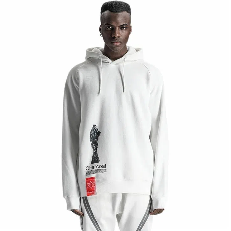 NORVINCY Printed Hoodie White