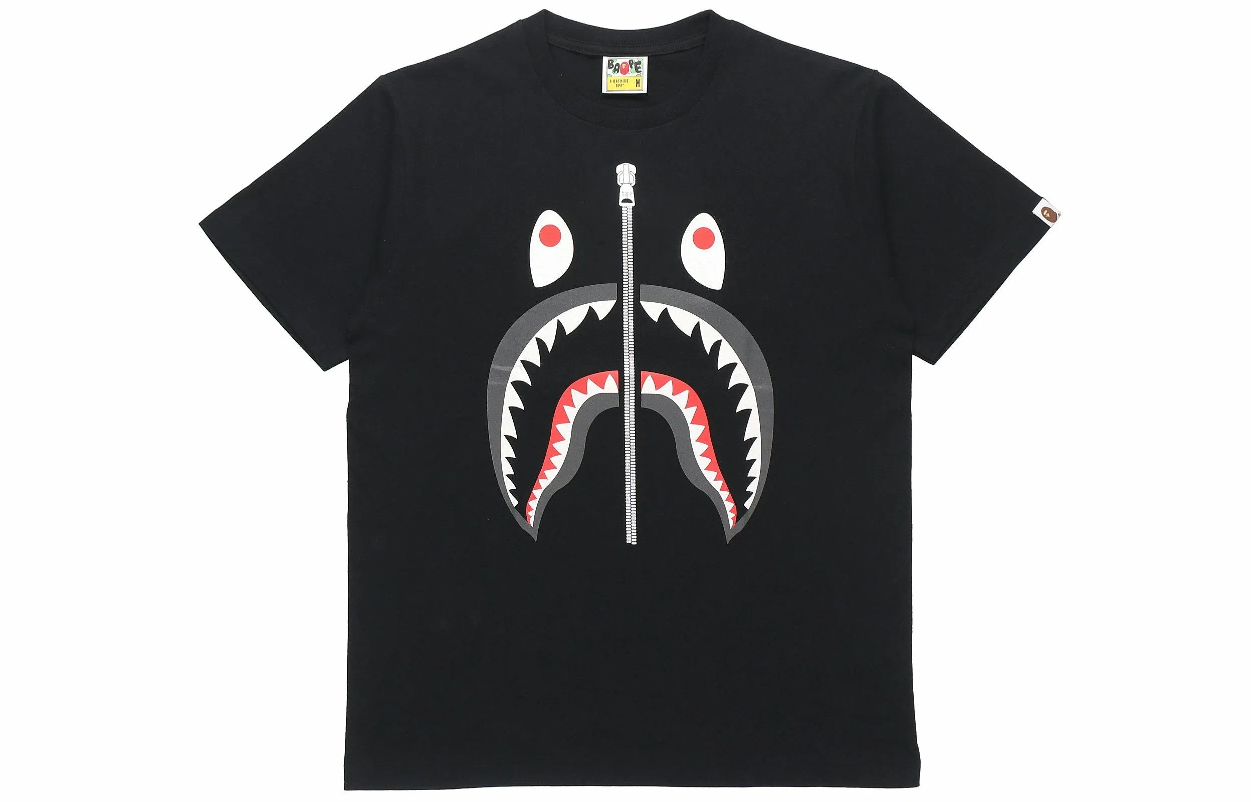 A BATHING APE Bape Shark Print T-Shirt Black