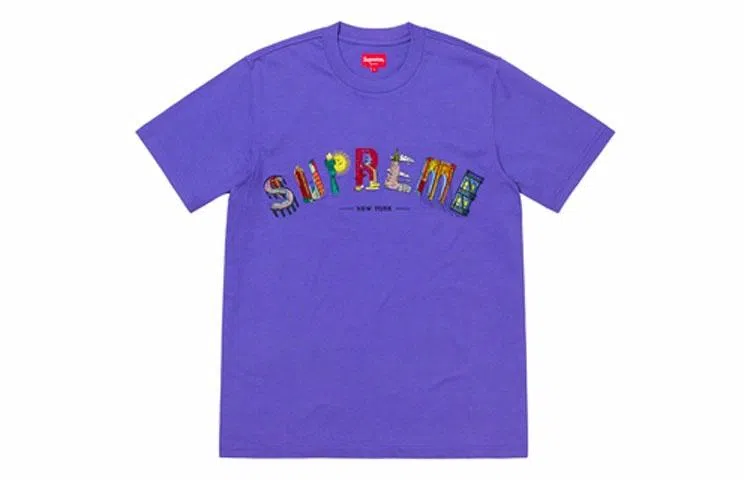 Supreme SS19 City Arc Tee DustyPurple LogoT