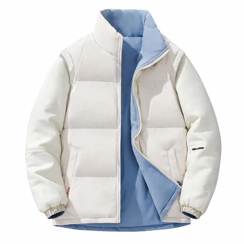 两面穿轻盈不臃肿加绒加厚防寒防水舒适吸汗保暖滑雪徒步宽松立领棉服 男款