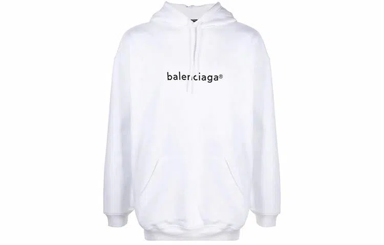 Balenciaga Logo Oversize Hoodie White