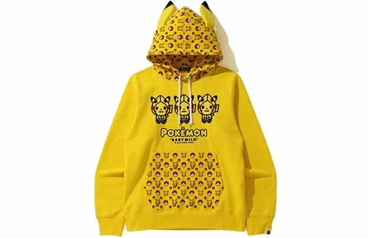 A BATHING APE x POKEMON Cartoon Hoodie Yellow