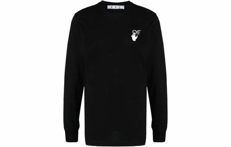 OFF-WHITE FW21 Logo Crewneck Long Sleeve Tee Black