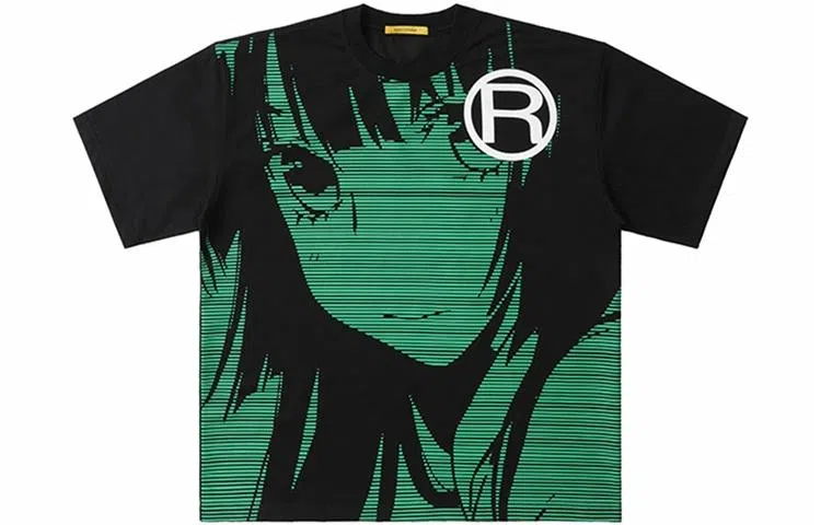 BENMYSHOWER Cartoon Print T-Shirt Black