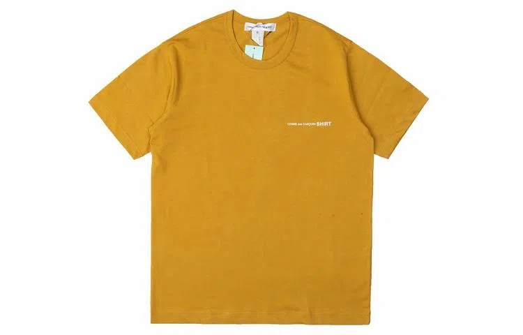 CDG Small Logo Cotton T-Shirt Yellow