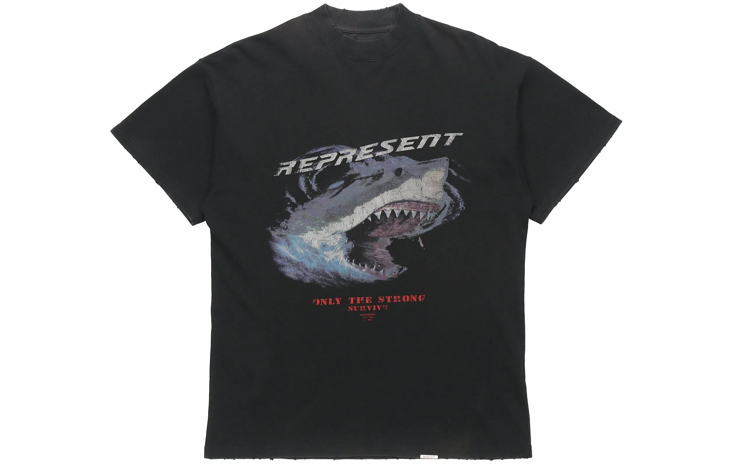 REPRESENT Retro Shark Logo T-Shirt Black
