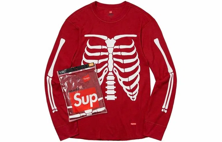 Supreme x Hanes x Bones Thermal Crew