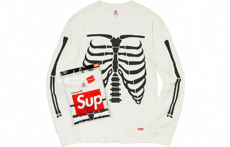 Supreme x Hanes x Bones Thermal Crew