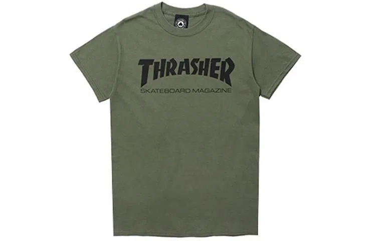 Thrasher Flame Tee Military Green