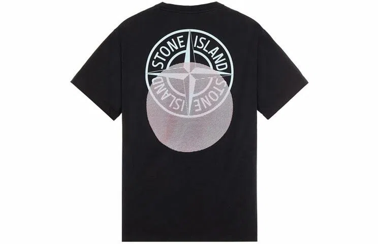 Stone Island Logo Print T-Shirt Black
