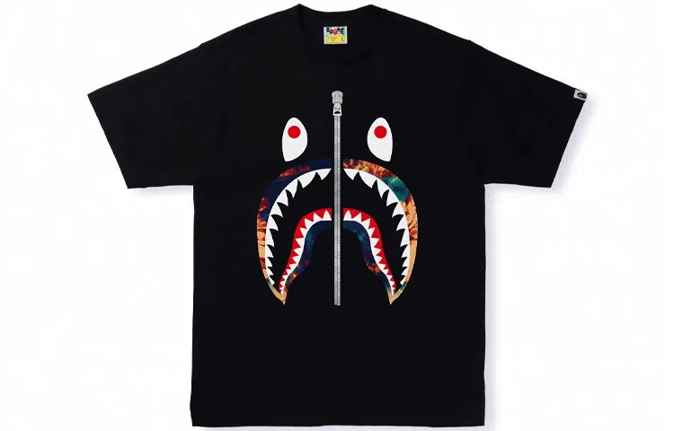 A BATHING APE Shark Series Tie-Dye T-Shirt