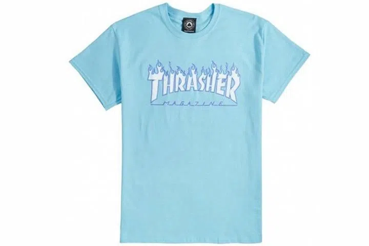 Thrasher Flame Logo Tee Blue