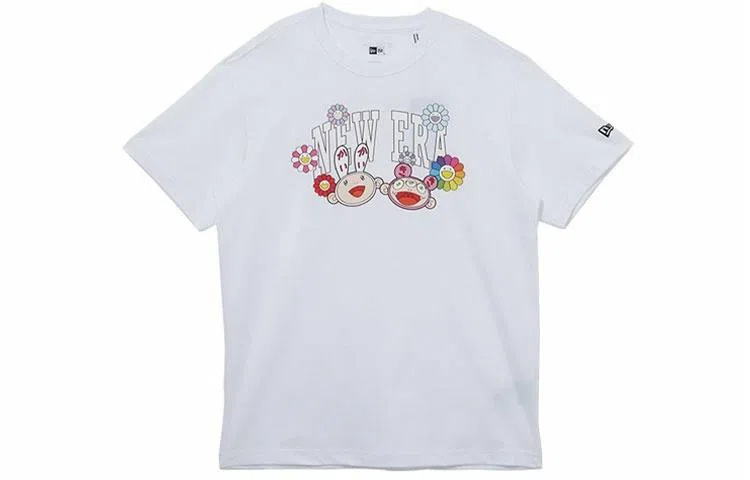 New Era x Takashi Murakami Cartoon Logo T-Shirt White