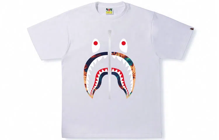 A BATHING APE Shark Series Tie-Dye T-Shirt