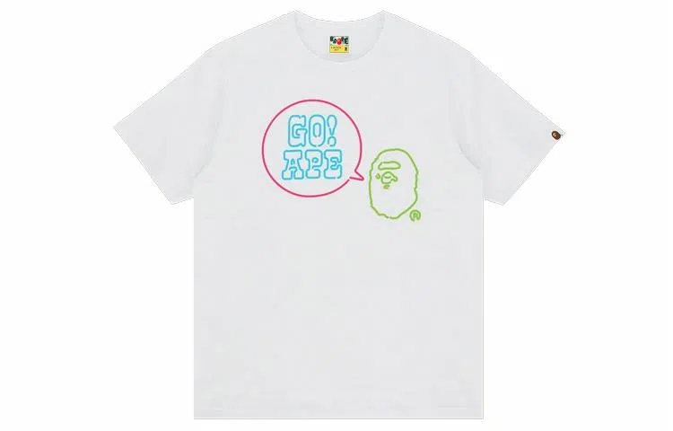 BAPE Neon Slogan Crewneck T-Shirt