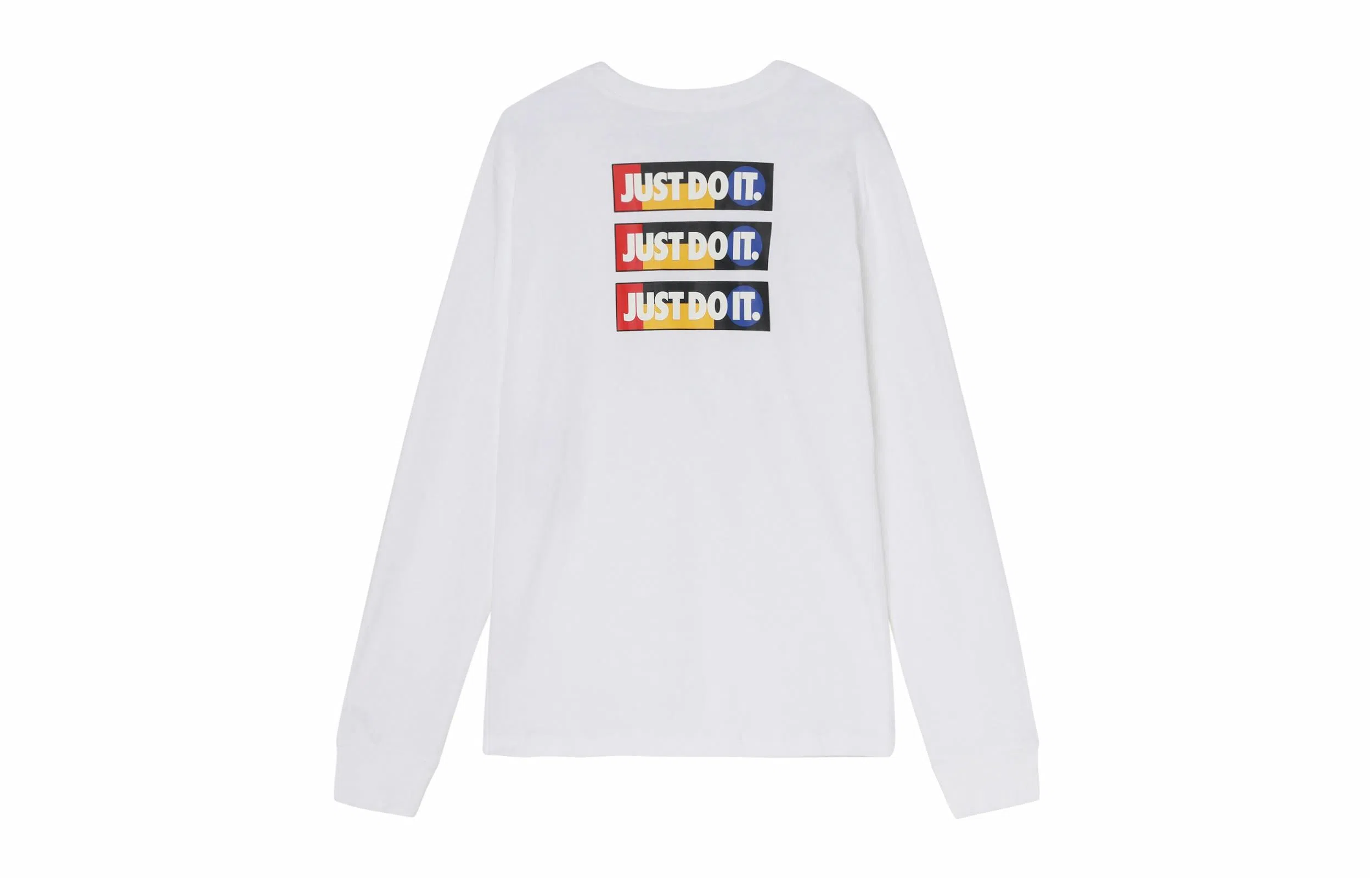 Nike Letter Print Crewneck Long Sleeve Tee White