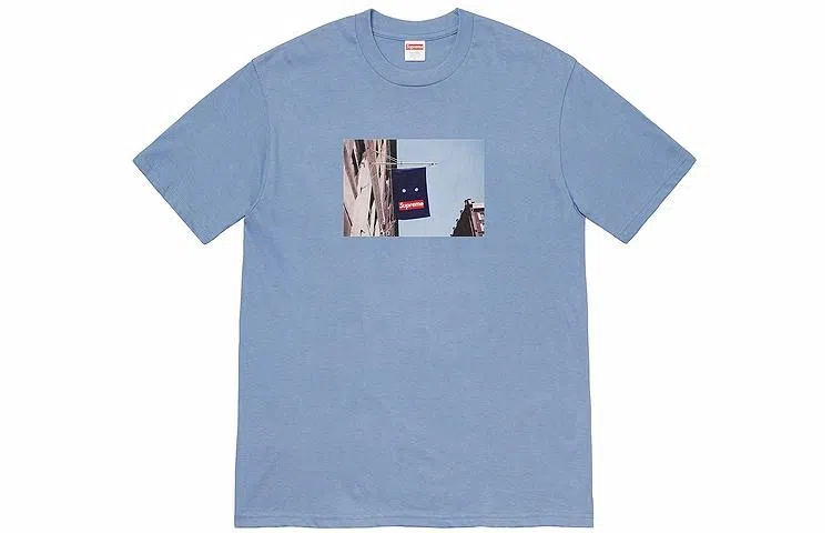 Supreme Banner Tee Blue Grey