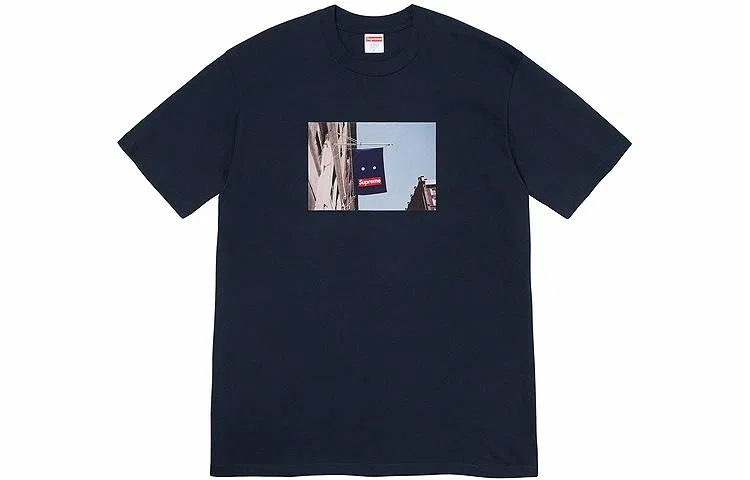 Supreme Banner Tee Navy